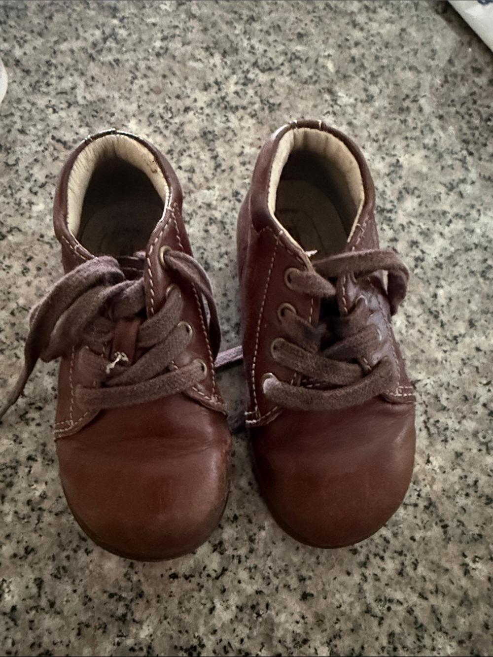 Stride Rite Brown Leather Toddler Lace-Up Dress Shoes  size 6w